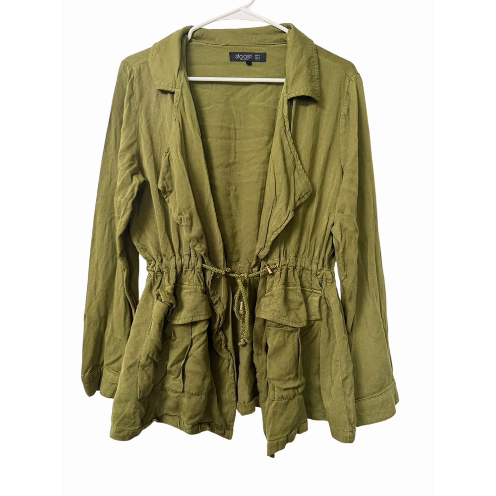 Stoosh Utility Cargo Anorak Olive Green Jacket Safari Military Mediu - Picture 2 of 7